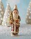 Vaillancourt Folk Art Brocaded Coat Santa With Ornaments Chalkware Figurine Usa