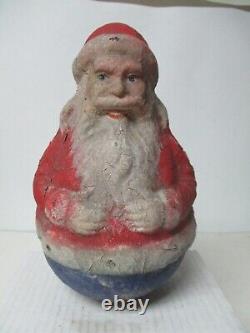 Very Old Patriotic Christmas Santa Claus Roly Poly Figure