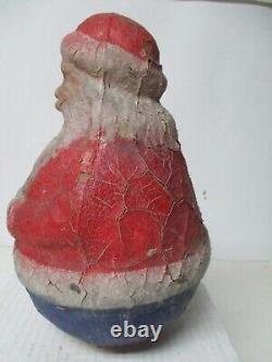 Very Old Patriotic Christmas Santa Claus Roly Poly Figure