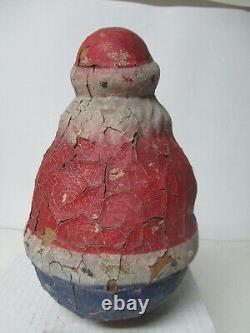 Very Old Patriotic Christmas Santa Claus Roly Poly Figure