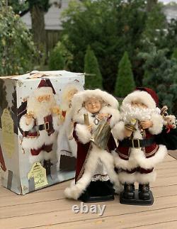 Very Unique ANIMATED MR. & MRS. SANTA CLAUS FIGURES with LIGHT 24