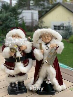 Very Unique ANIMATED MR. & MRS. SANTA CLAUS FIGURES with LIGHT 24