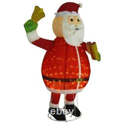 VidaXL Santa Figure Red Polyester, Steel Large Decorative Inlays