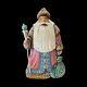 Vintage 11 Santa Claus Christmas Russian Troika Hand Carved Wooden Figure Xmas