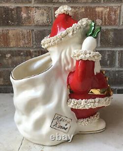 Vintage 12 Large Big Napco Spaghetti Santa Christmas Vase Planter ESTATE FIND