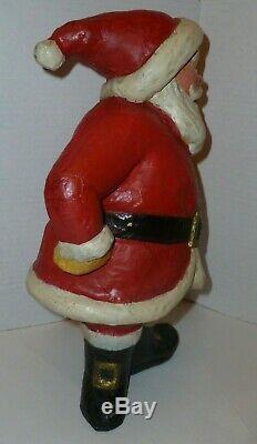 Vintage 13 inch paper-mache Santa Claus thought to be a store display piece