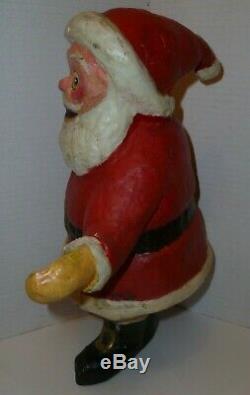 Vintage 13 inch paper-mache Santa Claus thought to be a store display piece