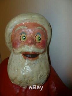 Vintage 13 inch paper-mache Santa Claus thought to be a store display piece