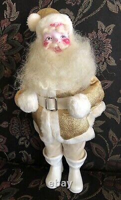 Vintage 14 Harold Gale Santa Claus Rare Gold Lame Christmas Decoration 1960