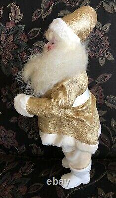 Vintage 14 Harold Gale Santa Claus Rare Gold Lame Christmas Decoration 1960