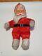 Vintage 1940s Rubber Face Santa Claus Plush Stuffed Christmas Toy Pa Ration Tag