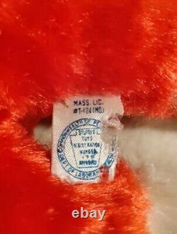 Vintage 1940s Rubber Face Santa Claus Plush Stuffed Christmas Toy PA Ration Tag