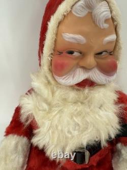 Vintage 1940s Rubber Face Santa Claus Scary OriginalBelt Red/White Suit 17x9