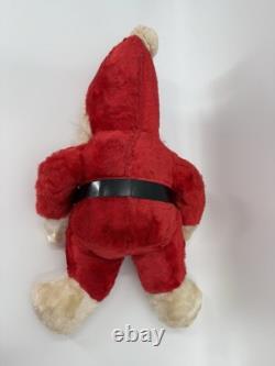 Vintage 1940s Rubber Face Santa Claus Scary OriginalBelt Red/White Suit 17x9