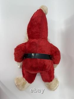 Vintage 1940s Rubber Face Santa Claus Scary OriginalBelt Red/White Suit 17x9