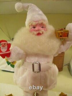 Vintage 1950's Harold Gale Christmas Santa Claus 16 Doll In White Velvet Suit