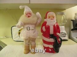 Vintage 1950's Harold Gale Christmas Santa Claus 16 Doll In White Velvet Suit
