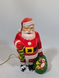 Vintage 1950's Paramount Plastic Santa Claus Illuminated Raylite w Box-Full body