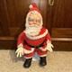 Vintage 1950's Rubber Face Santa Claus Plush Christmas Figure 24 Tall With Stand