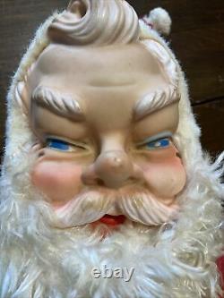 Vintage 1950's Santa Claus Plush Doll Toy Rubber Face, Hands & Boots Large 25
