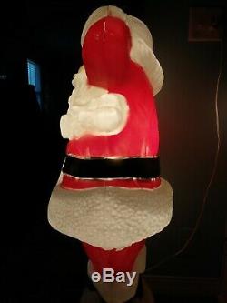 Vintage 1950s 1960s BECO Santa Claus Lighted Christmas Blow Mold 45 Tall