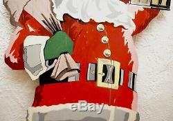 Vintage 1950s 6' Plywood Santa Claus with Lantern Original & Overall Excellent