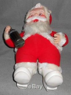 Vintage 1950s-60s THE RUSHTON CO Plush Santa Claus withRubber Face COKE BOTTLE