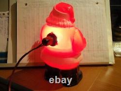 Vintage 1950s Royalite Light Up Santa Claus With Christmas Tree Figure with Box