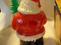 Vintage 1950s Royalite Light Up Santa Claus With Christmas Tree Figure with Box