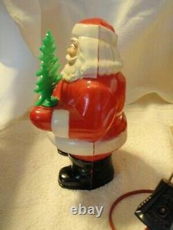 Vintage 1950s Royalite Light Up Santa Claus With Christmas Tree Figure with Box