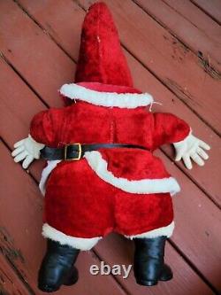 Vintage 1950s Rushton Rubber Face Santa Claus 24 Plush Stuffed Doll Christmas
