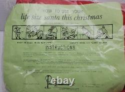 Vintage 1958 Santa Claus Plastic Face/Body 5ft. Tall Christmas Decoration
