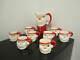 Vintage 1959 Holt Howard Winking Santa Claus Pitcher With6 Face Mugs Green Eyes