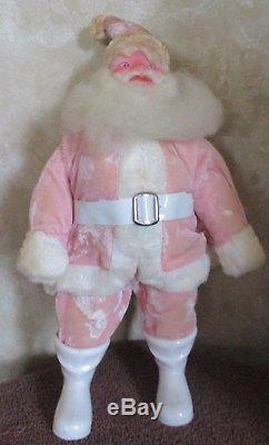 Vintage 1960's 15 Harold Gale Pink Velvet Santa Claus Mary Kay