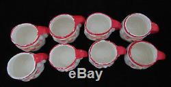 Vintage 1960's Holt Howard MCM 8 Winking Santa Claus Cups & Punch Bowl withLadle