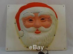 Vintage 1960's Pole light Santa Claus covers mounted on board for indoor use. (3)