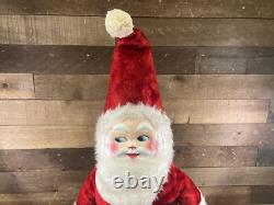 Vintage 1960's Roly Poly Santa Claus Plush Stuffed Doll Figure 3ft