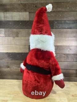 Vintage 1960's Roly Poly Santa Claus Plush Stuffed Doll Figure 3ft