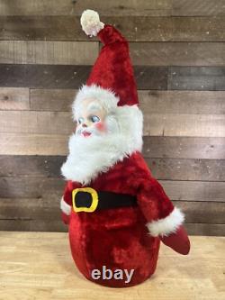 Vintage 1960's Roly Poly Santa Claus Plush Stuffed Doll Figure 3ft