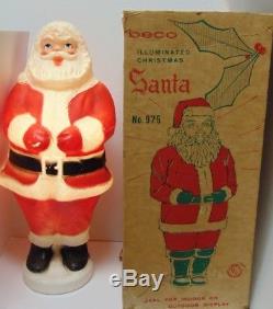 Vintage 1960s CHRISTMAS SANTA CLAUS BLOW MOLD #975 BY BECO PRODUCTS ORIGINAL BOX