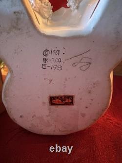 Vintage 1961 Inarco Napco Santa Claus withSack & Bell Ceramic Spaghetti Trim MCM