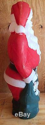 Vintage 1968 EMPIRE 47 Santa Claus With Bag Of Toys Blow Mold Christmas Decor