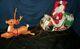 Vintage 1970 Empire Large Santa Claus In Sleigh 1 Reindeer Light Up Blow Mold