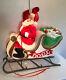 Vintage 1970 Empire Large Santa Claus In Sleigh Sled Christmas Blow Mold 37x39