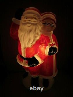 Vintage 1978 Empire Santa & Mrs Claus Light Up Blow Mold Christmas Decoration