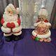 Vintage 1980's Christmas Mr. & Mrs. Santa Claus Ceramic Figurines Atlantic Mold