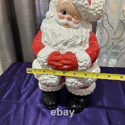 Vintage 1980's Christmas Mr. & Mrs. Santa Claus Ceramic Figurines Atlantic Mold