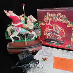 Vintage 1988 ENESCO Musical Animated Lighted Display JOLLY OLD ST NICHOLAS & Box