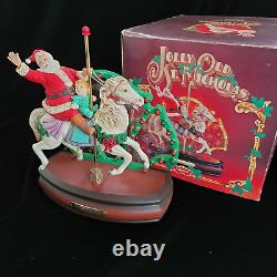 Vintage 1988 ENESCO Musical Animated Lighted Display JOLLY OLD ST NICHOLAS & Box