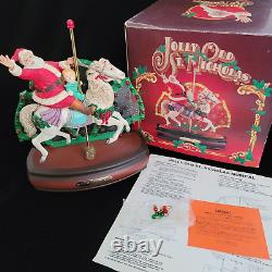 Vintage 1988 ENESCO Musical Animated Lighted Display JOLLY OLD ST NICHOLAS & Box